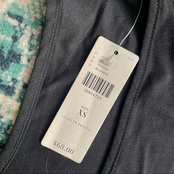 NWT Anthropologie Akemi +Kin Black Sleeveless Dress Sz XS High Side Slits Cutout - Picture 3 of 13